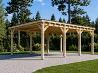Doppelcarport aus Holz mit Flachdach · 6 × 6 m · 36 m²