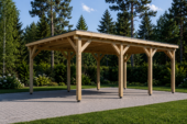 Doppelcarport aus Holz mit Flachdach · 6 × 6 m · 36 m² – Bild 2