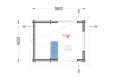 Blockbohlenhaus DORNBIRN (44+44 mm Isoliert) · 20 m² + 16 m² Schlafboden · Pultdach – Bild 6