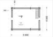 Blockbohlenhaus DORNBIRN (44+44 mm Isoliert) · 20 m² + 16 m² Schlafboden – Bild 7