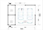 Carport NOVA Plus für 2 Autos mit Schuppen und Seitenwand, 7.6x5.6 m – Bild 8