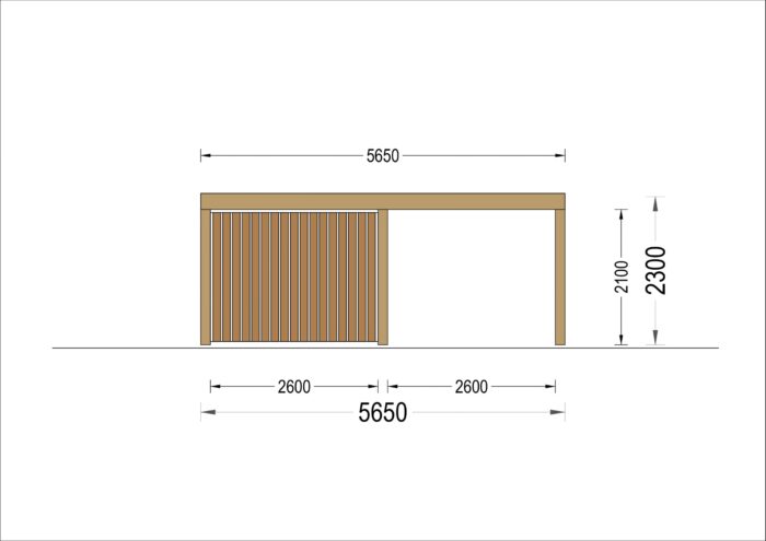 Carport NOVA Plus für 2 Autos mit Schuppen und Seitenwand, 7.6x5.6 m – Bild 10