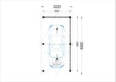 Carport aus Holz mit L-förmiger Wand SANDRA, 3.2x6 m – Bild 7