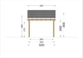 Carport aus Holz mit L-förmiger Wand SANDRA, 3.2x6 m – Bild 8