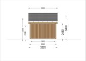 Carport aus Holz mit L-förmiger Wand SANDRA, 3.2x6 m – Bild 10