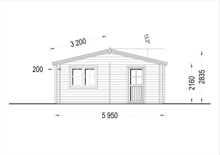Gartenhaus Donau (44+44mm) 6x6m, 36m² Isoliert – Bild 8