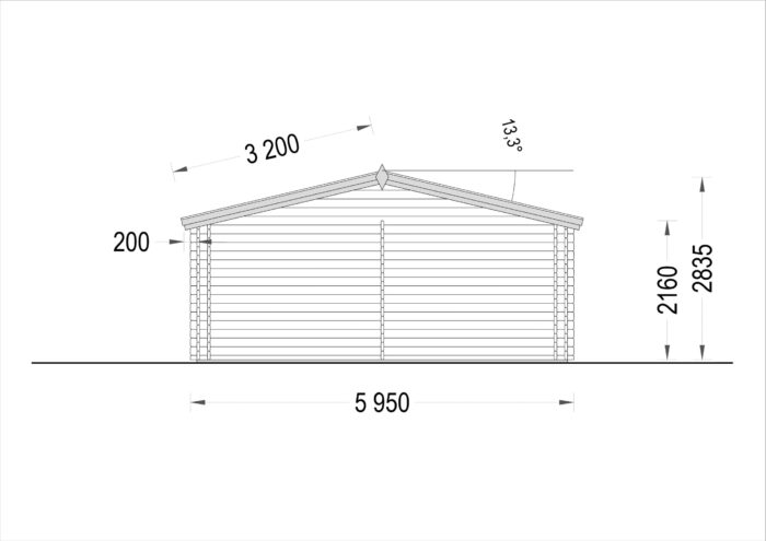 Gartenhaus Donau (44+44mm) 6x6m, 36m² Isoliert – Bild 10
