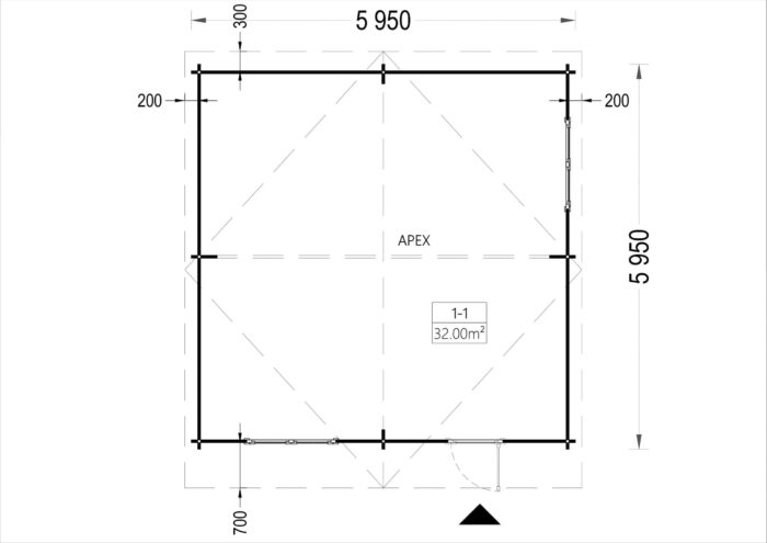 Gartenhaus Donau (44mm) 6x6m, 36m² – Bild 7
