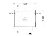 Gartenhaus Donau 4x3 m, 12 m² mit Flachdach – Bild 7