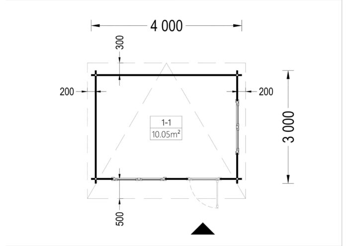 Gartenhaus Donau 4x3 m, 12 m² mit Flachdach – Bild 7