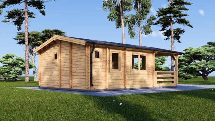 Saunahaus Helga (44 mm), 5x7,5 m; 25 m² mit Terrasse 12 m² (4 Räume) – Bild 5