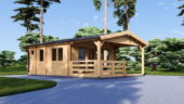 Saunahaus Helga (44 mm), 5x7,5 m; 25 m² mit Terrasse 12 m² (4 Räume) – Bild 2
