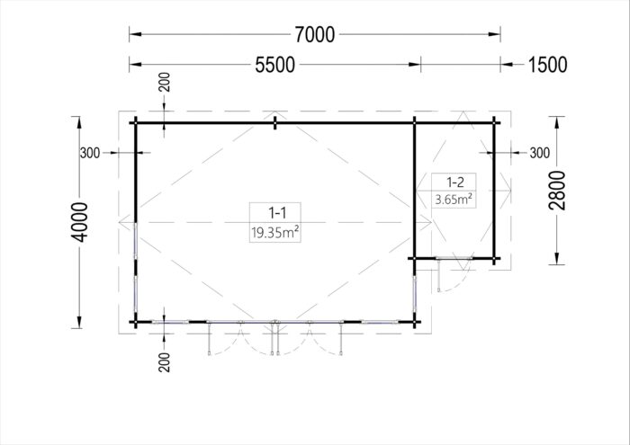Gartenhaus ERWIN 7x4 m 28 m² – Bild 6