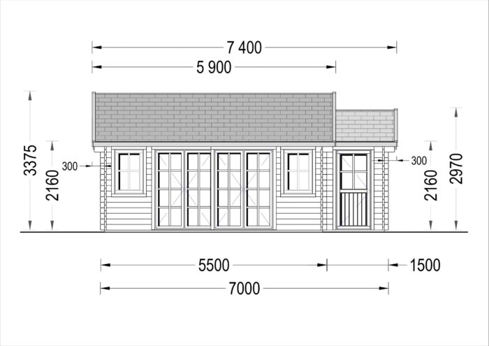 Gartenhaus ERWIN 7x4 m 28 m² – Bild 7
