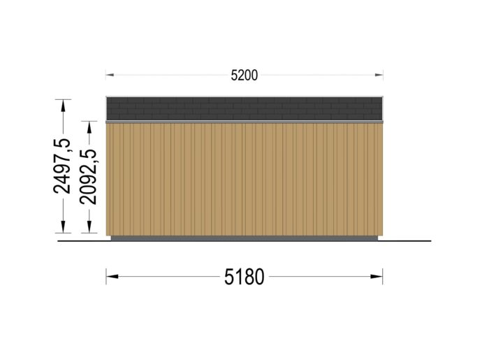 Gartenhaus ERMONES (34mm + Holzverschalung), 5x4m, 20m² Isoliert – Bild 11