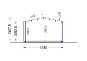 Gartenhaus ERMONES (34mm + Holzverschalung), 5x4m, 20m² Isoliert – Bild 8