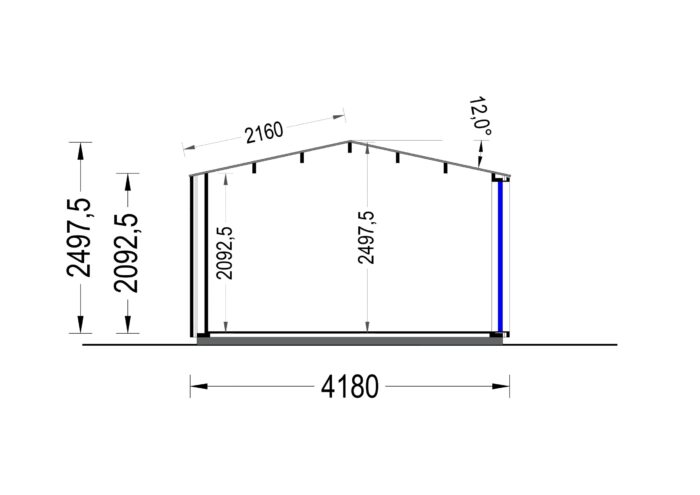Gartenhaus ERMONES (34mm + Holzverschalung), 5x4m, 20m² Isoliert – Bild 8