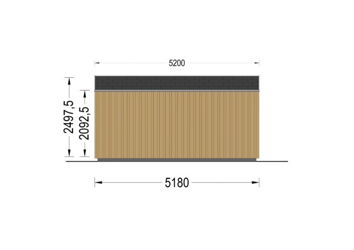 Gartenhaus ERMONES (34mm + Holzverschalung), 5x5m, 25m² – Bild 11