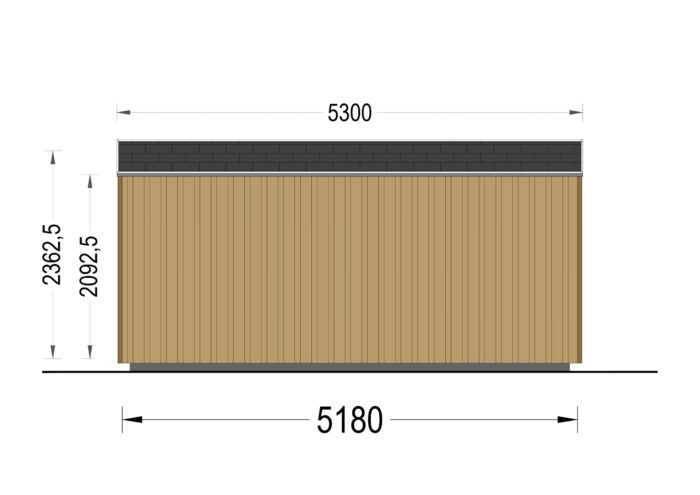 Gartenhaus EMIL (34mm + Holzverschalung ), 5x3m, 15m² – Bild 12