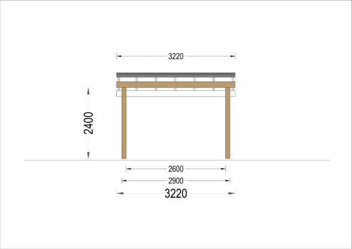 Carport NOVA mit L-förmiger Wand · 3,2 × 6 m – Bild 8