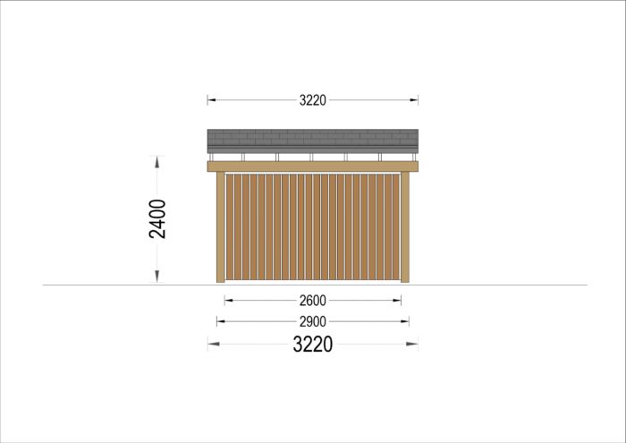 Carport NOVA mit L-förmiger Wand · 3,2 × 6 m – Bild 10