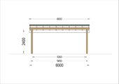Doppelcarport NOVA mit L-förmiger Wand,  6x6m – Bild 8