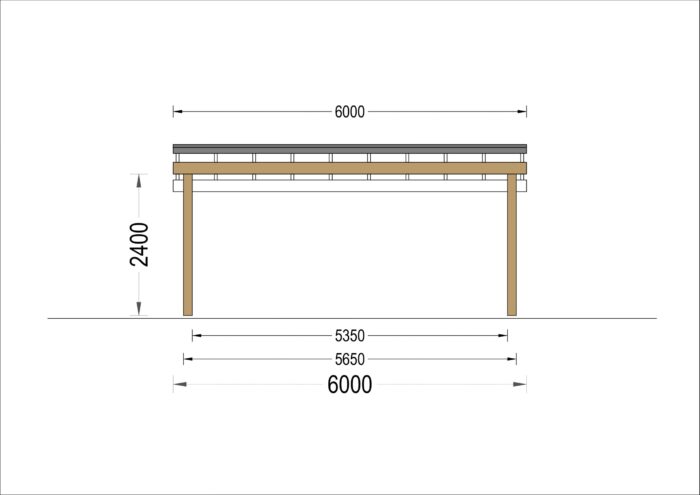 Doppelcarport NOVA mit L-förmiger Wand,  6x6m – Bild 8