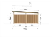 Doppelcarport NOVA mit L-förmiger Wand,  6x6m – Bild 9