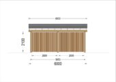 Doppelcarport NOVA mit L-förmiger Wand,  6x6m – Bild 10