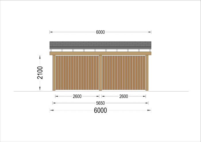 Doppelcarport NOVA mit L-förmiger Wand,  6x6m – Bild 10