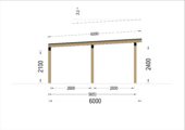 Doppelcarport NOVA mit L-förmiger Wand,  6x6m – Bild 6