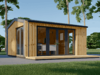 Gartenhaus ERMONES (34mm + Holzverschalung), 5x4m, 20m² Isoliert