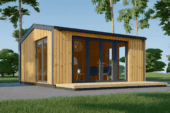 Gartenhaus ERMONES (34mm + Holzverschalung), 5x5m, 25m²