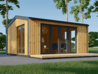 Gartenhaus ERMONES (34mm + Holzverschalung), 5x5m, 25m²