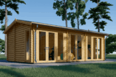 Blockbohlenhaus MARGIT (44+44 mm), 7.5x4m, 30m² Extra Isoliert