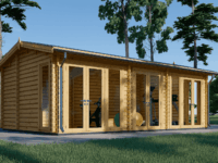 Blockbohlenhaus MARGIT (44+44 mm), 7.5x4m, 30m² Isoliert