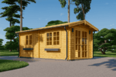 Gartenhaus STRAUBING, 3x6m, 18m² Isoliert