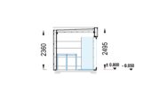 Gartensauna DANIEL (34 mm + Holzverschalung), 2,6 x 2,1 m, 3,8 m² mit Terrasse 3 m² – Bild 7