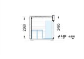 Gartensauna DANIEL (34 mm + Holzverschalung), 2,6 x 2,1 m, 3,8 m² mit Terrasse 3 m² – Bild 7