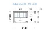 Gartensauna DANIEL (34 mm + Holzverschalung), 2,6 x 2,1 m, 3,8 m² mit Terrasse 3 m² – Bild 8