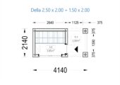 Gartensauna DANIEL (34 mm + Holzverschalung), 2,6 x 2,1 m, 3,8 m² mit Terrasse 3 m² – Bild 8