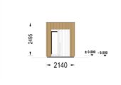Gartensauna DANIEL (34 mm + Holzverschalung), 2,6 x 2,1 m, 3,8 m² mit Terrasse 3 m² – Bild 9