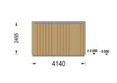 Gartensauna DANIEL (34 mm + Holzverschalung), 2,6 x 2,1 m, 3,8 m² mit Terrasse 3 m² – Bild 10