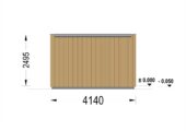 Gartensauna DANIEL (34 mm + Holzverschalung), 2,6 x 2,1 m, 3,8 m² mit Terrasse 3 m² – Bild 10