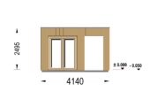 Gartensauna DANIEL (34 mm + Holzverschalung), 2,6 x 2,1 m, 3,8 m² mit Terrasse 3 m² – Bild 6