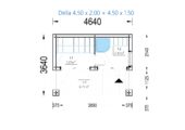Gartensauna mit Vorraum DANIEL 34 mm + Holzverschalung), 4,6 x 2,1 m, 7,2 m² mit Terrase 6,7 m² – Bild 5