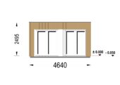 Gartensauna mit Vorraum DANIEL 34 mm + Holzverschalung), 4,6 x 2,1 m, 7,2 m² mit Terrase 6,7 m² – Bild 10