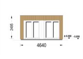 Gartensauna mit Vorraum DANIEL 34 mm + Holzverschalung), 7,2 m² mit Terrase – Bild 10