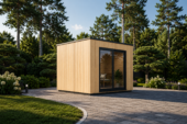 Gartensauna Erna (34 mm + Holzverschalung), 2,6 x 2,1 m, 3,8 m² – Bild 3