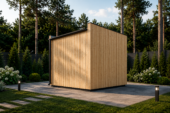 Gartensauna Erna (34 mm + Holzverschalung), 2,6 x 2,1 m, 3,8 m² – Bild 4
